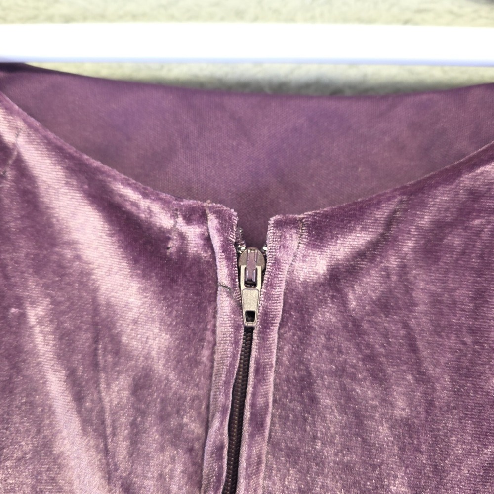 Y2K Whimsigoth Velvet Dress Womens L Purple Fairy Coquette Festival Mini Glam - Picture 8 of 16
